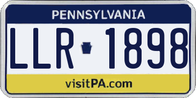 PA license plate LLR1898