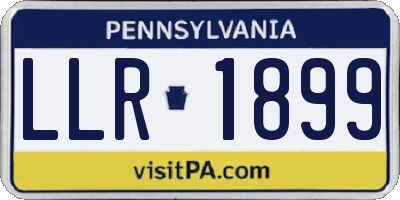 PA license plate LLR1899