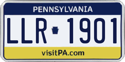 PA license plate LLR1901