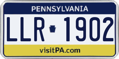 PA license plate LLR1902