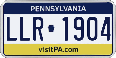PA license plate LLR1904