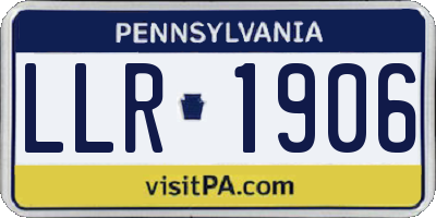 PA license plate LLR1906