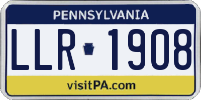 PA license plate LLR1908