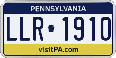 PA license plate LLR1910