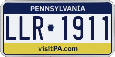 PA license plate LLR1911