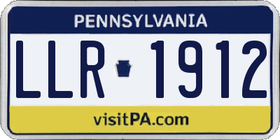 PA license plate LLR1912
