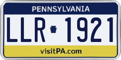 PA license plate LLR1921