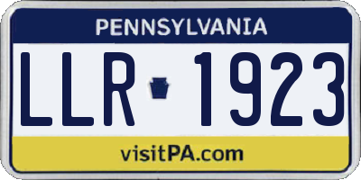 PA license plate LLR1923