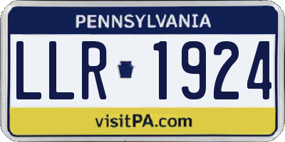 PA license plate LLR1924