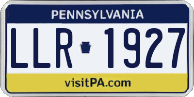 PA license plate LLR1927