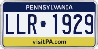 PA license plate LLR1929