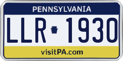 PA license plate LLR1930