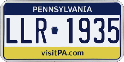 PA license plate LLR1935