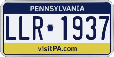 PA license plate LLR1937