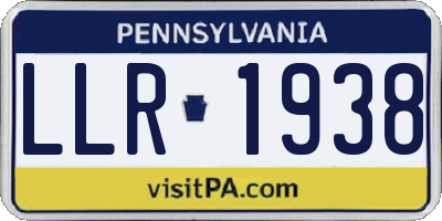 PA license plate LLR1938