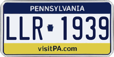 PA license plate LLR1939