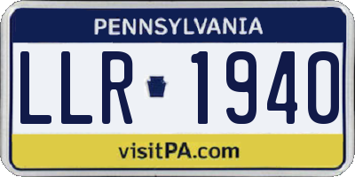 PA license plate LLR1940