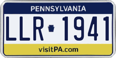 PA license plate LLR1941