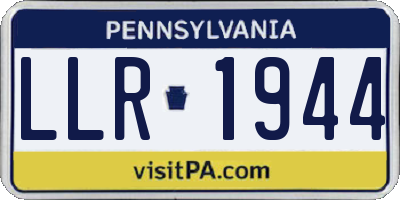 PA license plate LLR1944