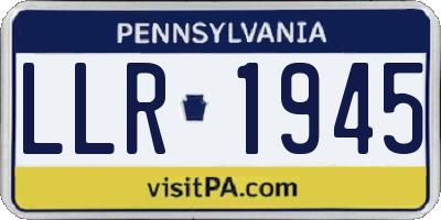 PA license plate LLR1945