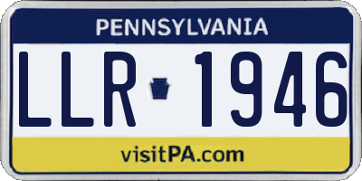 PA license plate LLR1946