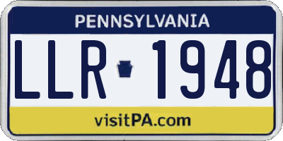 PA license plate LLR1948