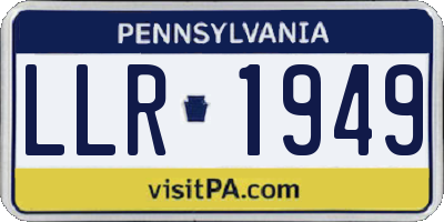 PA license plate LLR1949