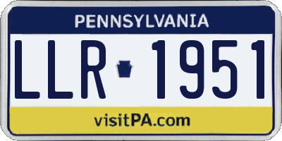 PA license plate LLR1951