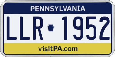 PA license plate LLR1952