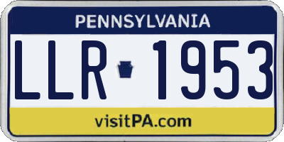 PA license plate LLR1953