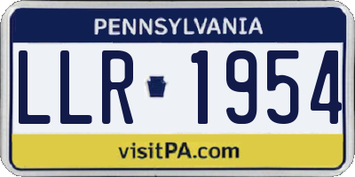 PA license plate LLR1954