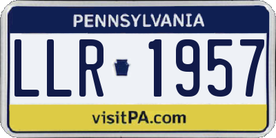 PA license plate LLR1957
