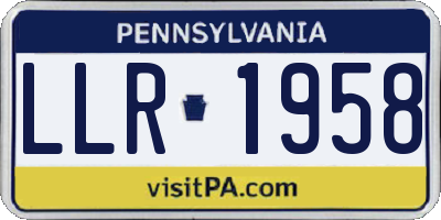PA license plate LLR1958