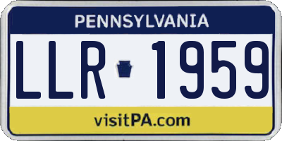 PA license plate LLR1959