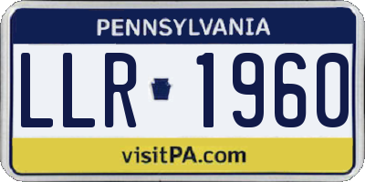 PA license plate LLR1960