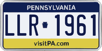 PA license plate LLR1961