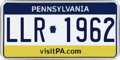 PA license plate LLR1962