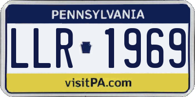 PA license plate LLR1969