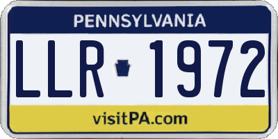 PA license plate LLR1972