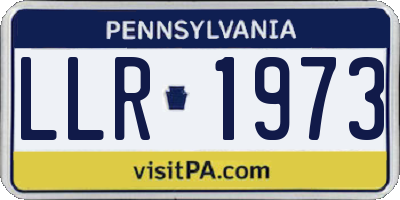 PA license plate LLR1973