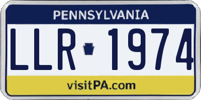 PA license plate LLR1974