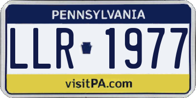 PA license plate LLR1977