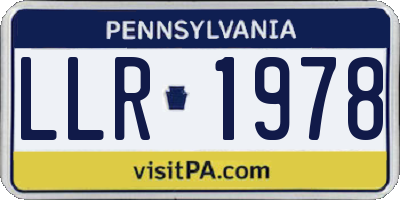 PA license plate LLR1978