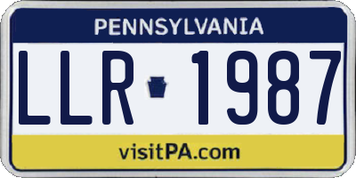 PA license plate LLR1987
