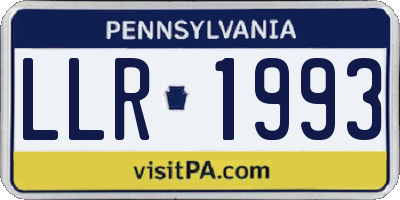 PA license plate LLR1993