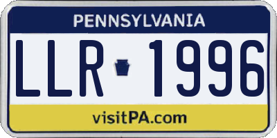 PA license plate LLR1996