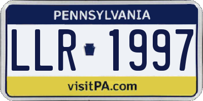 PA license plate LLR1997