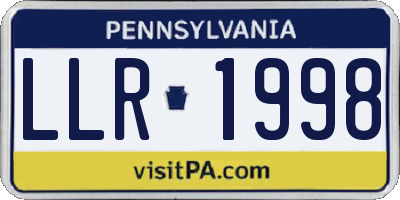 PA license plate LLR1998
