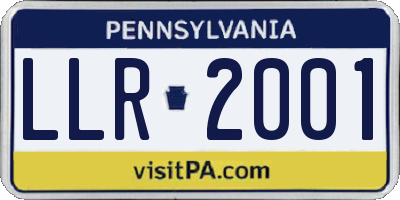 PA license plate LLR2001