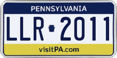 PA license plate LLR2011